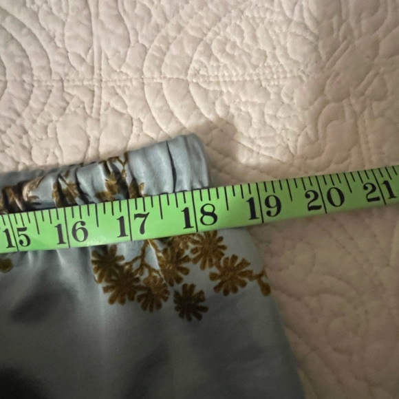 Natori Garden Melody Satin V Neck Blue & Burnt Umber Floral PJ Set, size XL - Picture 11 of 12